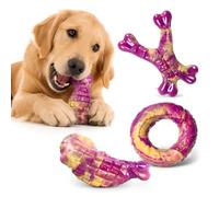 Pack 3 Juguete Perro Indestructible para Masticadores Agresivos Juguetes para Perros Medianos y Grandes de Nylon Macizo con Sabor a Carne Mordedor Perros Limpieza Dental y Entrenamiento Anti Ansiedad