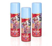 Pack 3 Laca de Pelo Color Azul Claro 125ml - Spray Colores para Cabello Rápida coloración, Lavable