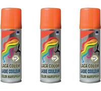PACK 3 LACA PELO COLOR AMARILLO - RÁPIDA COLORACIÓN - LAVABLE (NARANJA)