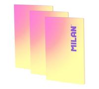Pack 3 Libretas A4 Cuadriculadas Milan Sunset 48 Hojas 95gr