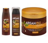 Pack 3 - Línea Argán Oil - Champú 400 ml + Mascarilla Tarro 400 ml + Mascarilla SIN Aclarado 150 ml - Pack 3. Deliplus
