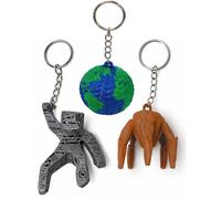 Pack 3 LLaveros Figuras inspiradas en Project Hail Mary - Alien Rocky, Grace y Planeta Tierra estatuas colgantes - Coleccionable Inspirado en la película Proyecto Hail Mary - Proyecto Salvación
