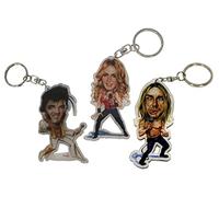 Pack 3 Llaveros Metacrilato Artistas con Micrófonos Elvis-Madonna-Iggy Regalo Musical - Rockmusic España