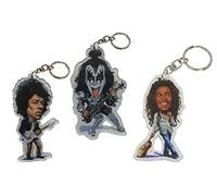 PACK 3 LLAVEROS METACRILATO HENDRIX - KISS - MARLEY REGALO MUSICAL ROCKMUSIC