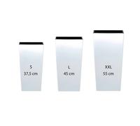 Pack 3 macetas altas prosperplast (11,4/19/35 litros) urbi square de plastico en color blanco con deposito