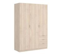 Pack 3 muebles auxiliares para dormitorio juvenil en color roble 121 cm