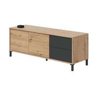 Pack 3 muebles de salón roble nodi y gris antracita 41 cm