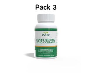 Pack 3 Panax Ginseng rojo coreano 500mg 60 capsulas Sotya
