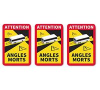 Pack 3 Pegatinas Angulos Muertos para Autobuses Caravanas y Furgonetas- Attention Angles Morts - Señalización Obligatoria en Francia - Alta Visibilidad para Vehiculos Pesados (Bus3)