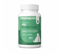 Pack 3 - Pre Y Probióticos Perros Gatos Vittalogy | Enterococcus Faecium FOS Y Psyllium | Equilibrio Digestivo Y Restablecimiento De Flora | Fórmula En Polvo De Uso Diario (3 Unidades)