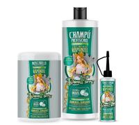 PACK 3 PRODUCTOS DONA FLORA RAPUNZEL CHAMPU 1000ML+ MASCARILLA 1000ML +TONICO 70ML