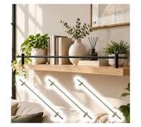 Pack 3 Protector Estante Librería Soporte Plantas Anticaída | 50/60/80/90/120cm Tubo Redondo Aleación Aluminio, Botellero Vino, Exhibidor Comercial, Decoración Minimalista, Fácil Montaje