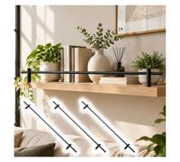 Pack 3 Protector Estante Librería Soporte Plantas Anticaída | 50/60/80/90/120cm Tubo Redondo Aleación Aluminio, Botellero Vino, Exhibidor Comercial, Decoración Minimalista, Fácil Montaje
