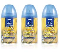 Pack 3 Recambios Aerosol Ambientador Spray Frescor Natural para Difusores y Manual, Esencia para hogar con Aroma Vainilla 250 ml