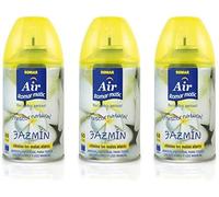 Pack 3 Recambios Aerosol Ambientador Spray Frescor Natural para Difusores y Manual, Esencia para hogar con Aroma Jazmín 250 ml