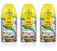 Pack 3 Recambios Aerosol Ambientador Spray Frescor Natural para Difusores y Manual, Esencia para hogar con Aroma Frescor Primavera 250 ml