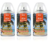 Pack 3 Recambios Aerosol Ambientador Spray Frescor Natural para Difusores y Manual, Esencia para hogar con Aroma Frescor Tropical 250 ml
