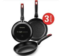 Sartén Monix M240000 ×18cm/×22cm/×26cm Aluminio Forjado Antiadherente Inducción