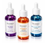 Pack 3 Sérums Faciales 30ml - Ácido Hialurónico + Vitamina C + Retinol - Tratamiento Completo Antiedad, Antimanchas e Hidratante - Ilumina, Reafirma y Suaviza la Piel