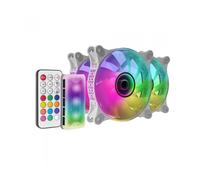 Pack 3x Ventiladores ARGB MF-3D 120mm con Mando a Distancia (Blanco) - MARS-GAMING