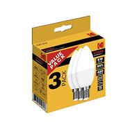 Pack 3 X Bombilla Kodak LED Vela C37 - E14-480LM - Calido 3000K - 6W=40W - NO Regulable