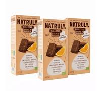 Pack 3 x Galletas con Cacao y Naranja Natruly Bio 125 g (375g en total) | Ecológicas, veganas y sin gluten | Con cacao y naranja natural, sin azúcares refinados ni aditivos