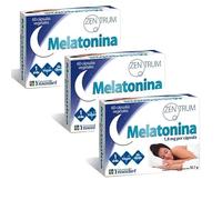 Pack 3 x Melatonina Zentrum Ynsa diet 60 cápsulas vegetales | Complemento para el descanso nocturno y la conciliación del sueño | Rutina de noche cómoda con 3 x 60 cápsulas
