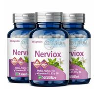 Pack 3 x Nerviox Zentrum Ynsadiet 30 cápsulas (90 cápsulas) | Melisa, azahar, tila, romero y vitaminas B1 B3 B6 | Complemento para el sistema nervioso y el bienestar emocional