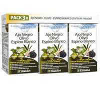 Pack 3 x Olivo Ajo Negro y Espino Zentrum Ynsa diet 30 cápsulas vegetales | Complemento para corazón y tensión normal | Con olivo, ajo negro envejecido y espino blanco, vegano y sin gluten