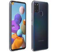 Pack 360º Carcasa + Cristal templado marco negro para Samsung Galaxy A21s