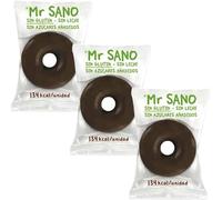 Pack 3x Berlina de Chocolate Tipo Donut Sin Gluten 50g | Sano | Snack Saludable | Sin Lactosa | Apto para Celiacos | Ecológico y Esponjoso