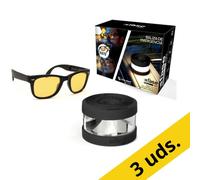 Pack 3x Fase Light Luz de emergencia V16 baliza homologada DGT con geolocalización (gafas incluidas)