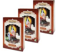 Pack 3x Henna Castaño Claro en Polvo 100g | Rhade Shyam | Coloración Capilar Vegetal | 100% Natural y Vegana | Sin Amoniaco ni PPD