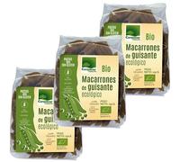 Pack 3x Macarrones con Harina de Guisante Bio 250g | Campomar Nature | Pasta Ecológica Sin Gluten | Alta en Proteína Vegetal | Apta para Veganos