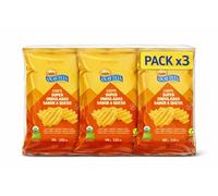 Pack 3x Patatas Fritas Super Onduladas Sabor Queso Veganas Añavieja Bio 100 g | 3 Bolsas de 100 g (Total 300 g) | Chips Ecológicas Onduladas