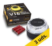 Pack 3x SOS ROAD Luz de emergencia V16 baliza homologada DGT con geolocalización