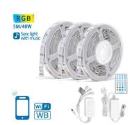 Pack 3x Tira LED Smart Wi-Fi RGB 12V (3x 5 mts) + Controlador + Fuente Alimentación