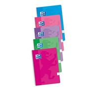 Pack 4+1 Cuadernos Folio(A4) Oxford. Tapa Blanda. 80 Hojas cuadrícula 4x4. Surtido aleatorio tendencia.