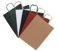 Pack 4 Bolsas Kraft Asa Rizada Pequeña 31X24X9 Cm Verde Grafoplás