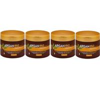 Pack 4 cabello seco y dañado | Mascarilla Argan Oil Deliplus | Paquete 4 Tarros de 400 ml | Total 1,6 Litros.