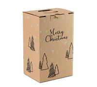 Pack 4 cajas para lote navidad, cajas cartón para cestas gourmet. Caja cartón apilable capacidad 4 botellas, Estuche resistente, ONLY BOXES