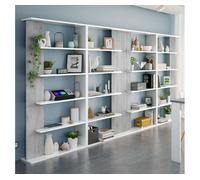 Pack 4 estanterías modernas salon comedor color cemento y blanco 25 cm