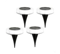 Pack 4 focos solares exterior luz led cálida c/baliza para jardín aktive