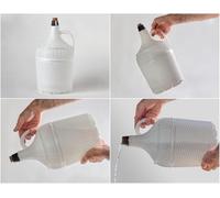 Pack/4 Garrafas Damajuanas Garrafones 5 litros Cristal Forrado Plástico Blanco Alto Gramaje, Corcho Natural Ajuste Perfecto con Recambios Corcho