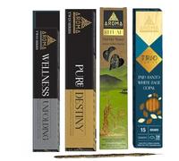Pack 4 Inciensos en Varilla Hechos a Mano + Bolsita con Minerales - Bienestar, Palo Santo Salvia Blanca y Copal - Incienso Natural para Limpieza Energética