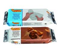 【Pack 4】JOVI Pasta para Moldear Plastilina Blanca y Marron Arcilla Suave Manualidades Juguete Modelado Secado al Aire Herramienta Educativa Aprendizaje Material Escolar Bella Arte Escultura