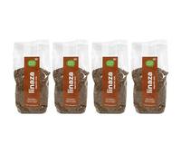 Pack 4 Linaza Marrón EcoBasics Bio 250 g, Semillas de Lino Marrón Ecológicas, Ingrediente Vegetal para Panes, Ensaladas, Yogures y Repostería, Total 1 kg