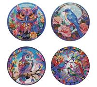 Pack 4 MANTELES Individuales Diamond Painting Piedras Redondas (Animales)