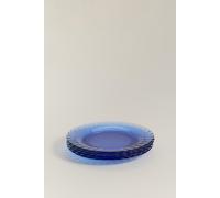 Pack 4 platos llanos Duralex® vidrio color azul 23 cm AZUL M