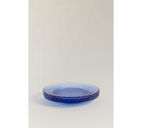 Pack 4 platos postre Duralex® vidrio color azul 21 cm AZUL M